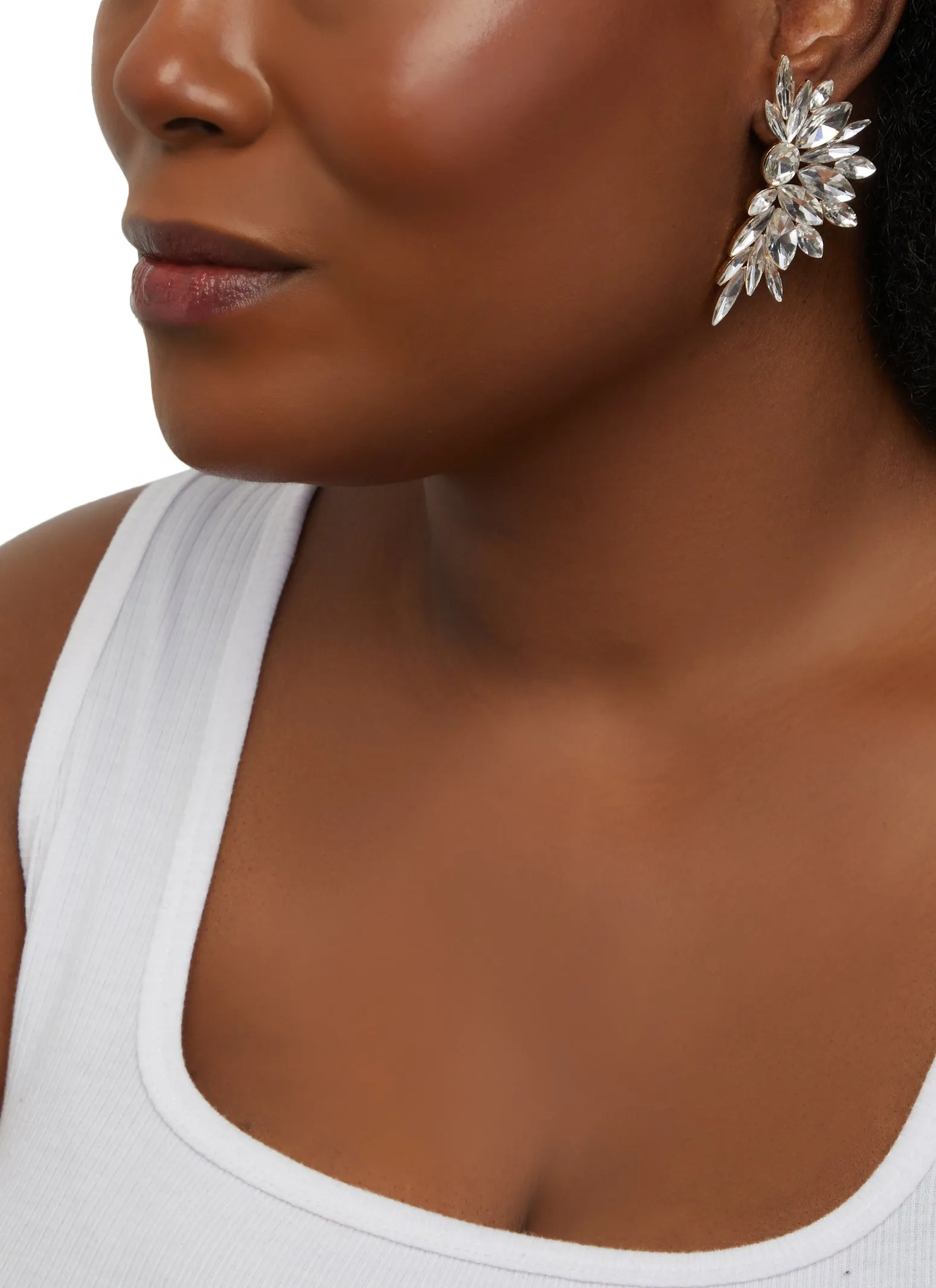 Statement Rhinestone Drop Earrings sold by Rainbow