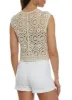 Crochet Tie Front Crop Top sold by Rainbow