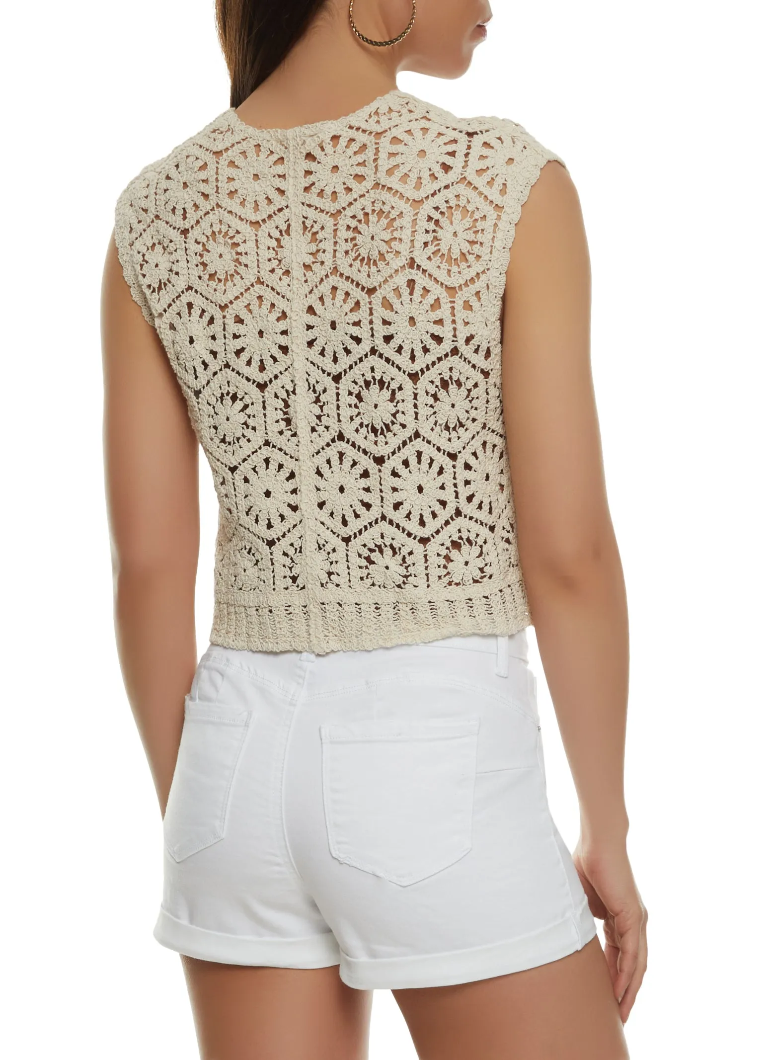 Crochet Tie Front Crop Top sold by Rainbow product image thumbnail 2