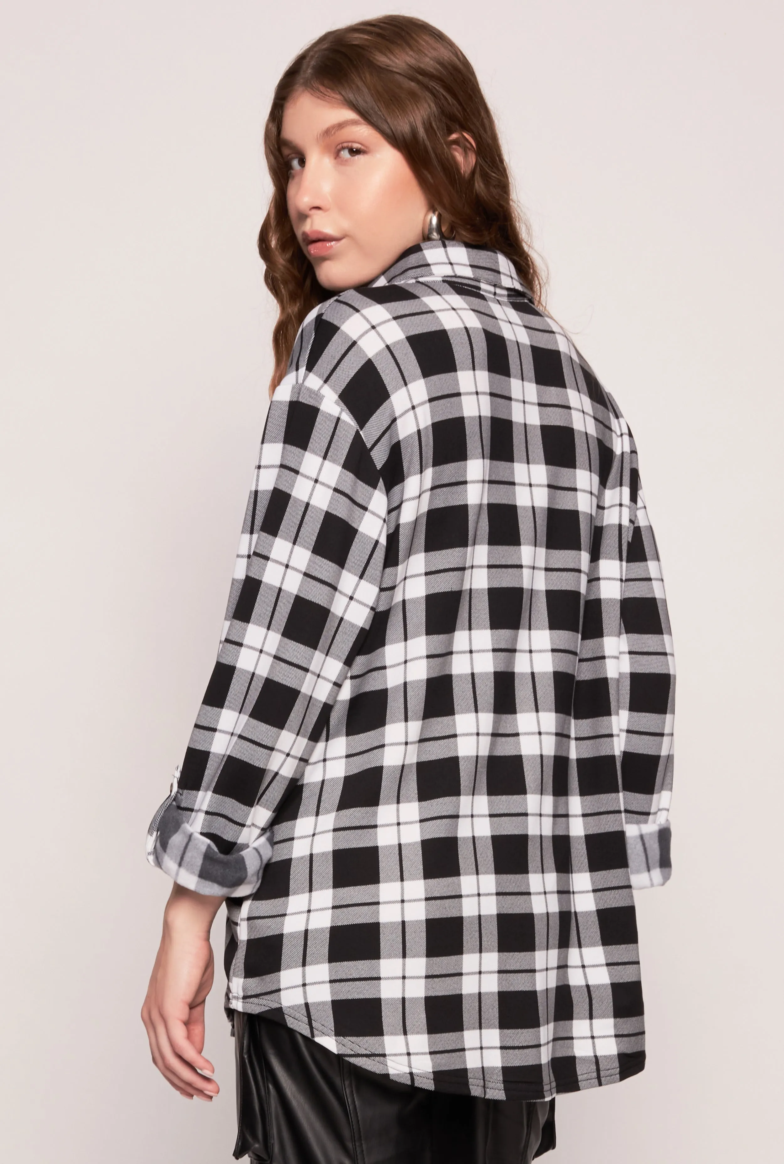 Plaid Button Front Long Sleeve Shirt sold by Rainbow product image thumbnail 3