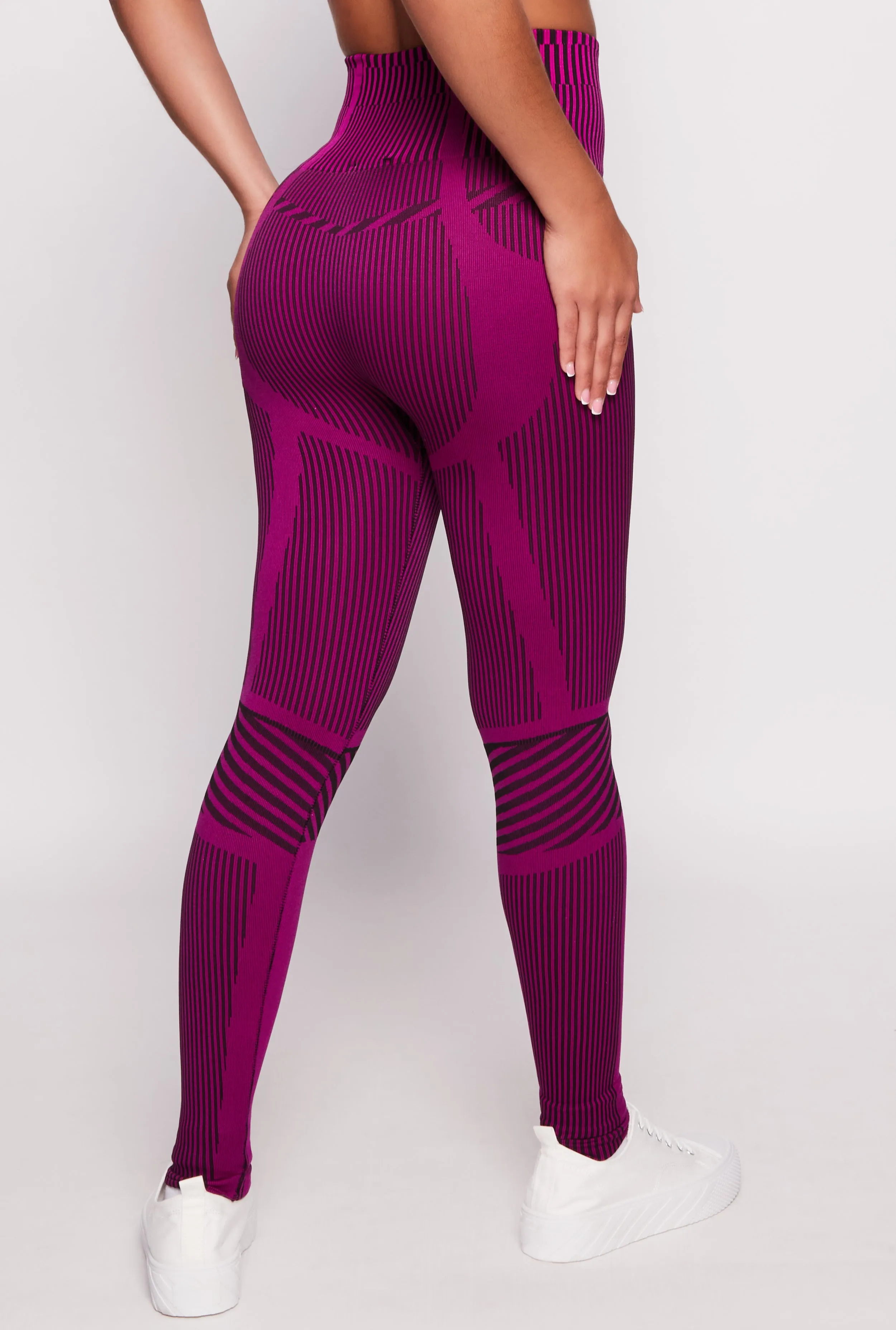 Striped Seamless High Waist Leggings sold by Rainbow product image thumbnail 3