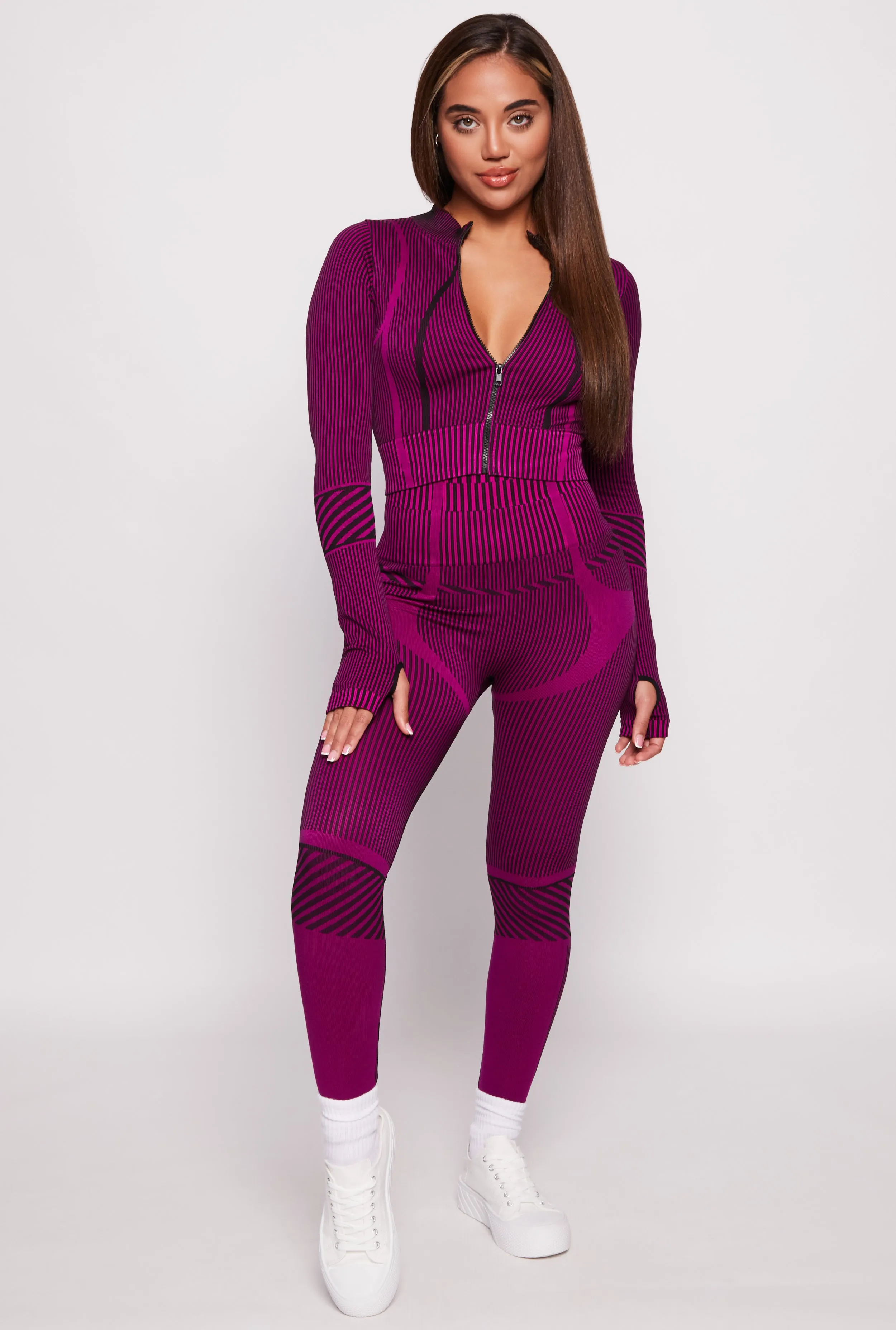 Striped Seamless High Waist Leggings sold by Rainbow