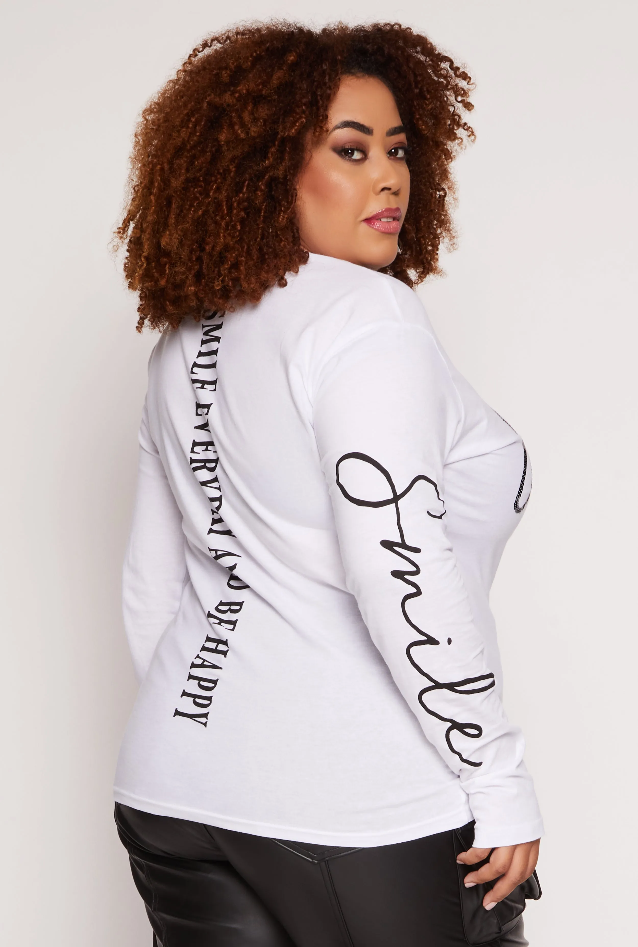 Plus Size Smile Everyday Sequin Graphic Top sold by Rainbow product image thumbnail 3