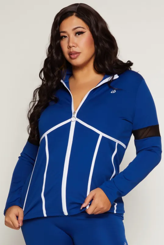 Plus Size Mesh Detail Track Jacket sold by Rainbow
