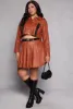 Plus Size Belted Faux Leather Pleated Skirt sold by Rainbow