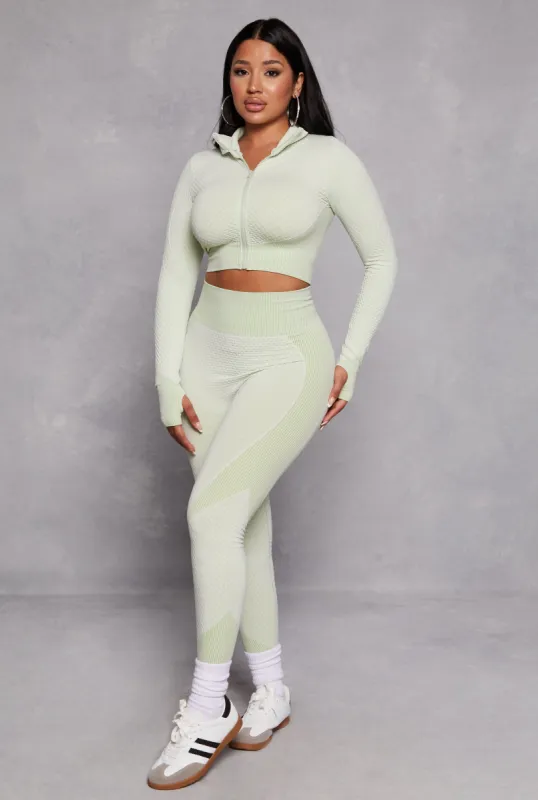 Seamless Textured Knit High Waist Leggings sold by Rainbow