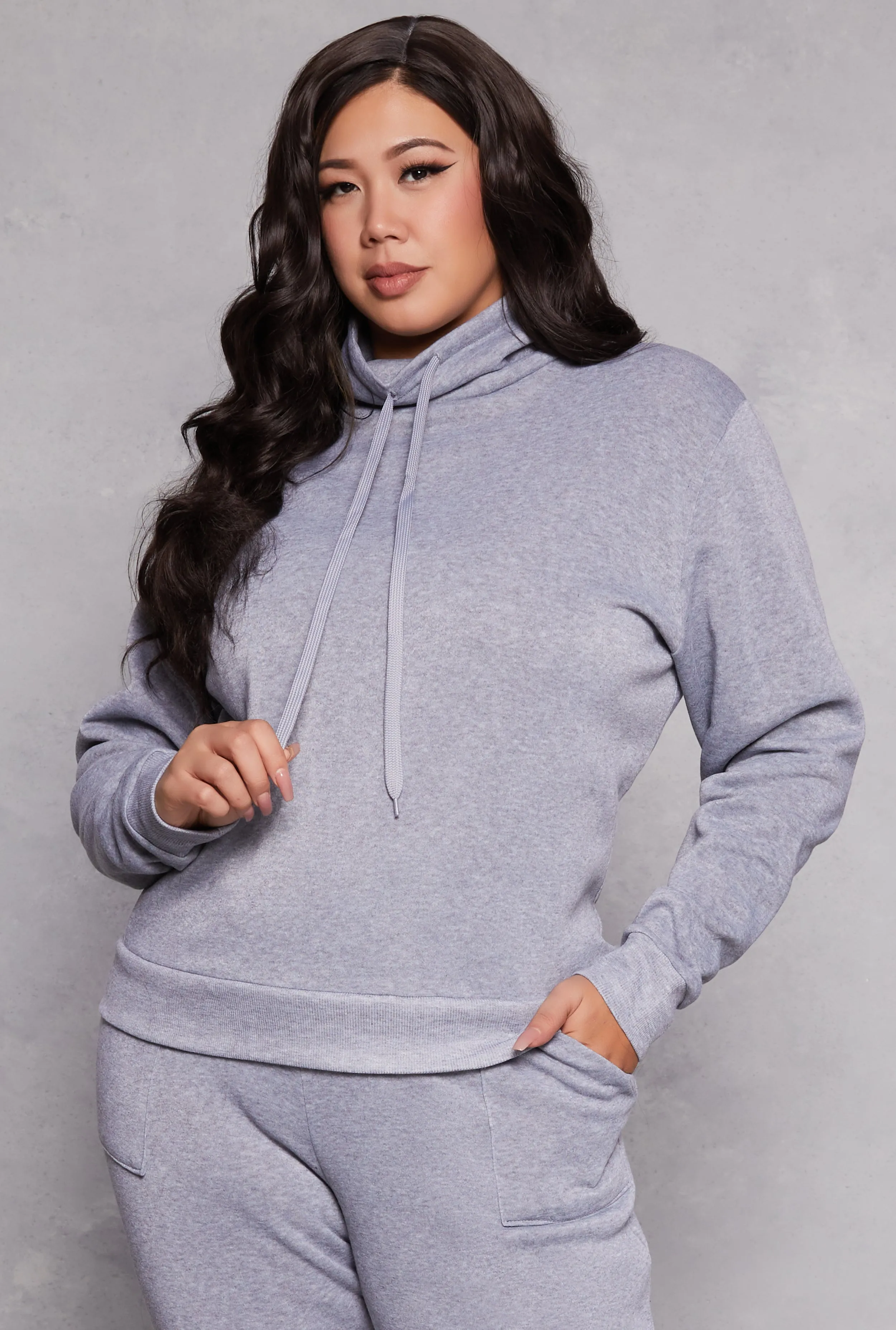 Plus Size Funnel Neck Sweatshirt sold by Rainbow
