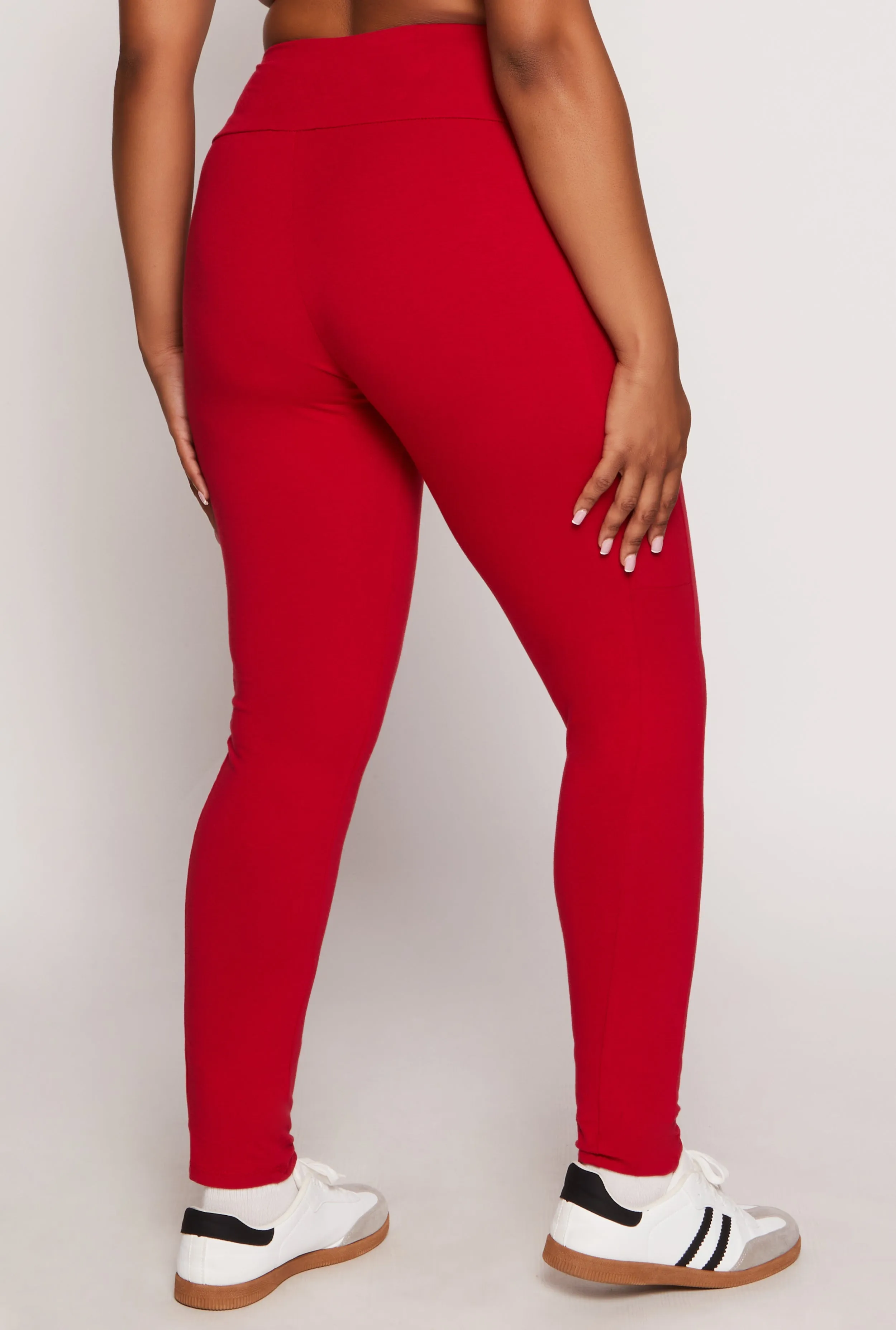 Plus Size Solid High Waist Cell Phone Pocket Leggings sold by Rainbow product image thumbnail 3