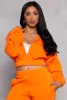 Zip Front Hooded Cropped Sweatshirt sold by Rainbow