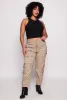 Plus Size High Waisted Cargo Joggers sold by Rainbow