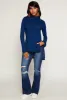 Waffle Knit Turtleneck High Low Top sold by Rainbow