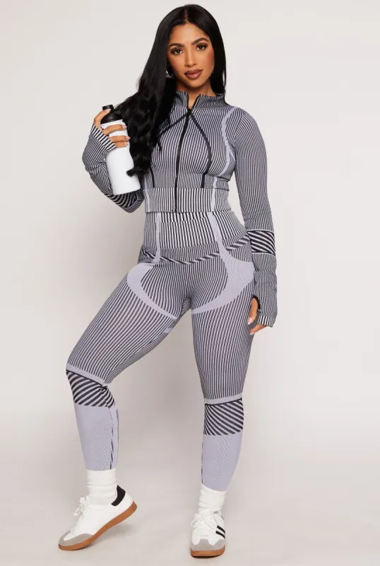 Striped Seamless High Waist Leggings sold by Rainbow