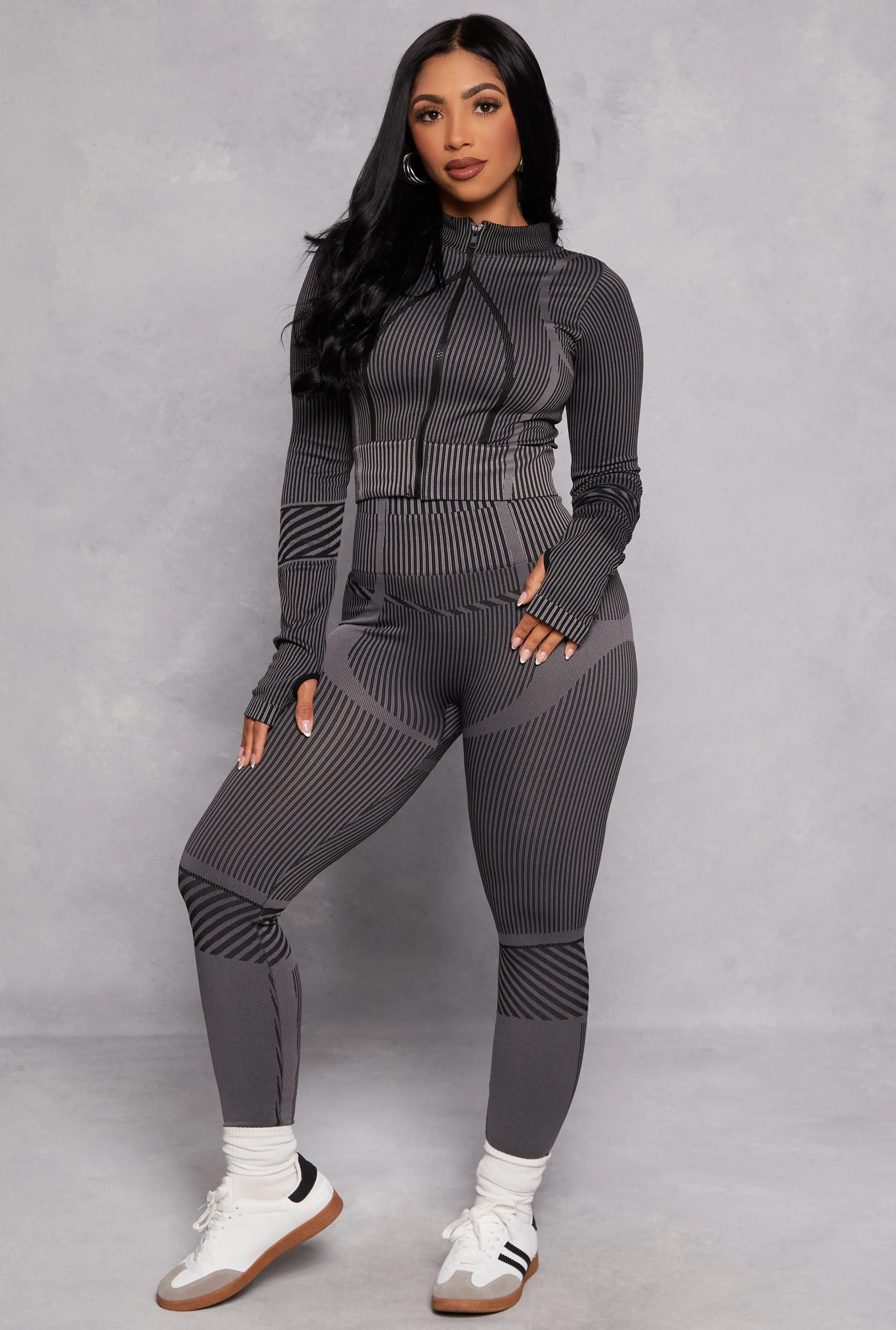 Striped Seamless High Waist Leggings sold by Rainbow