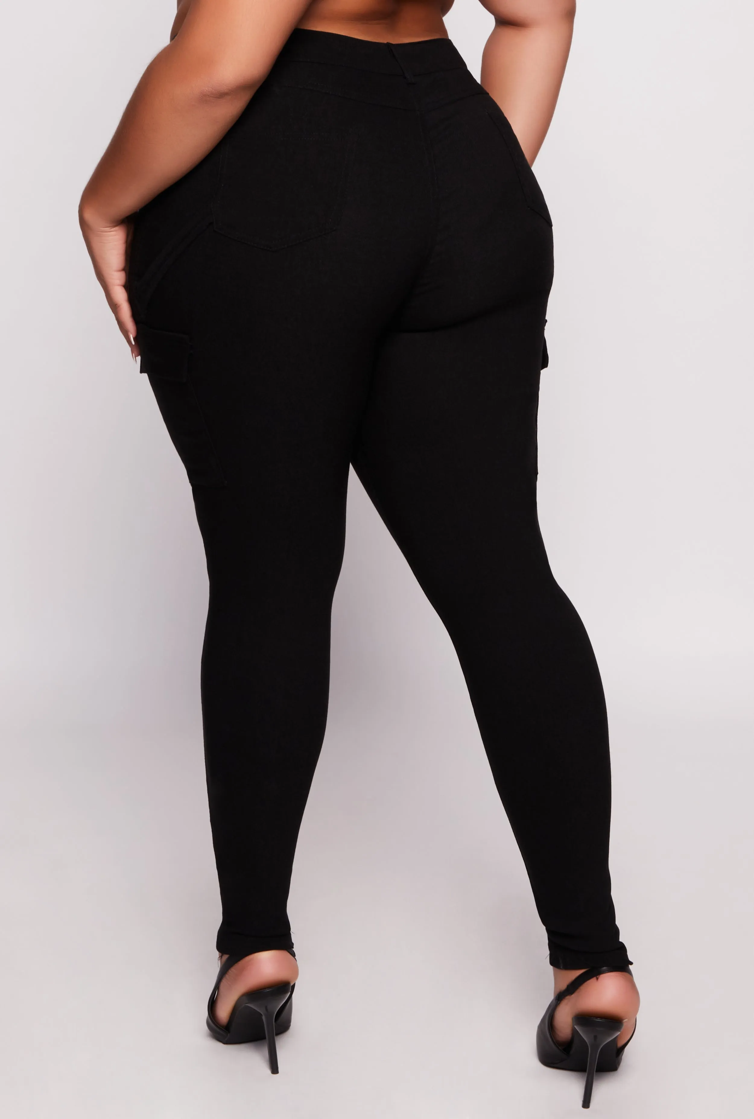 Plus Size Hyper Stretch Cargo Pocket Skinny Leg Pants sold by Rainbow product image thumbnail 3