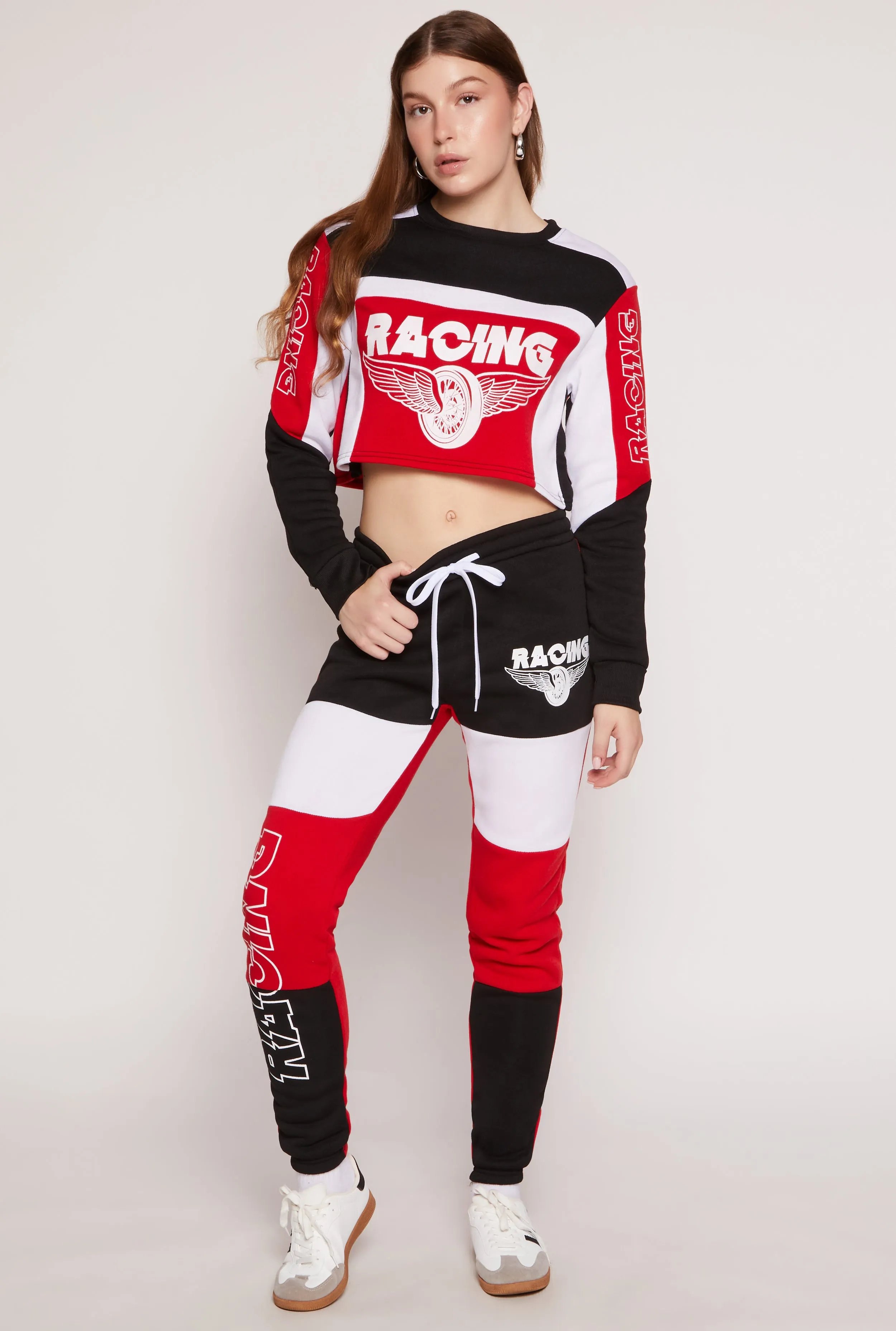 Racing Graphic Drawstring Sweatpants sold by Rainbow