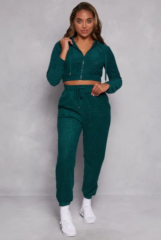 Chenille Patterned High Waisted Joggers sold by Rainbow