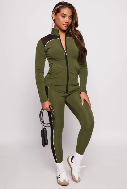 Mesh Side Detail High Waisted Leggings sold by Rainbow