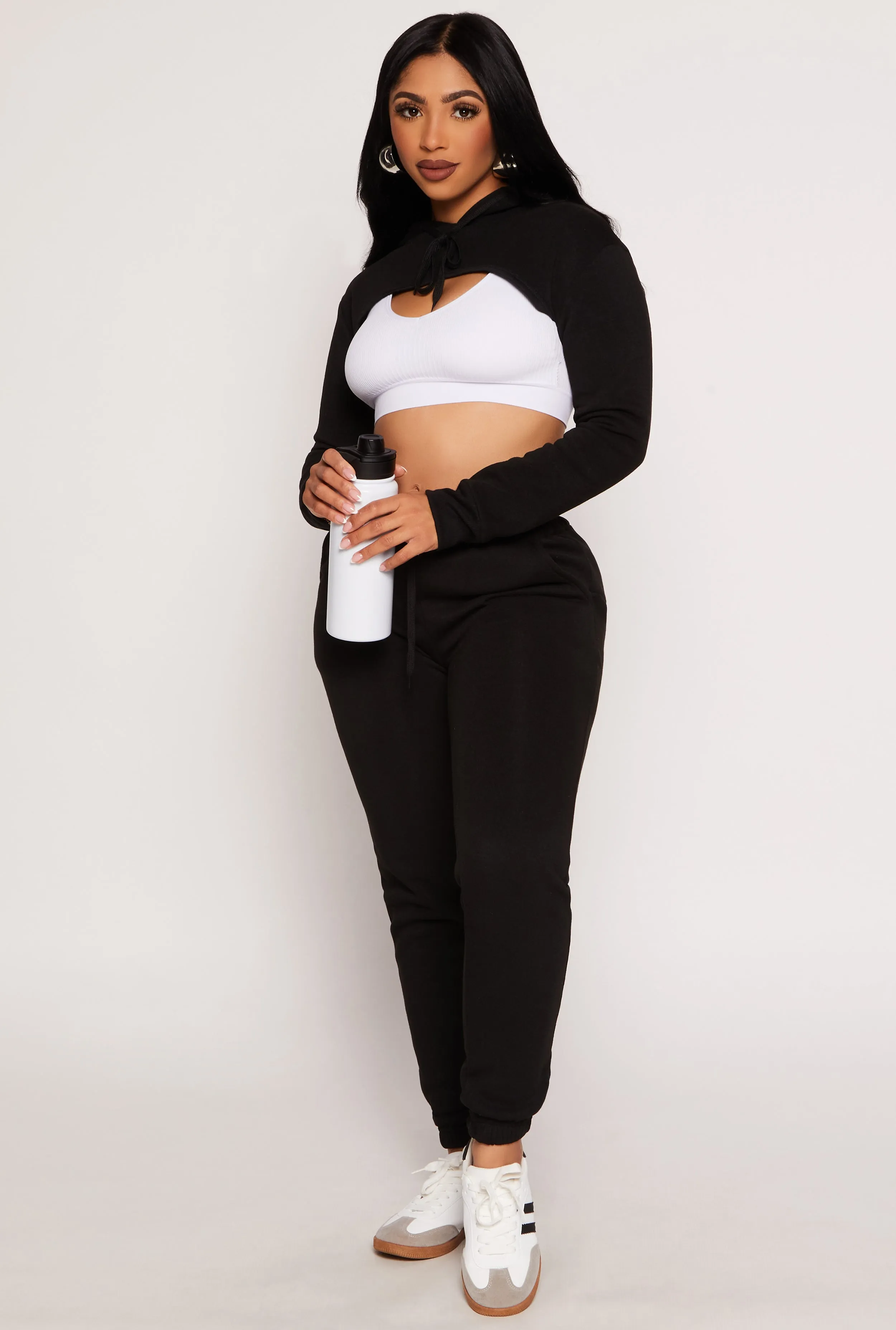 Fleece Drawstring High Waisted Sweatpants sold by Rainbow