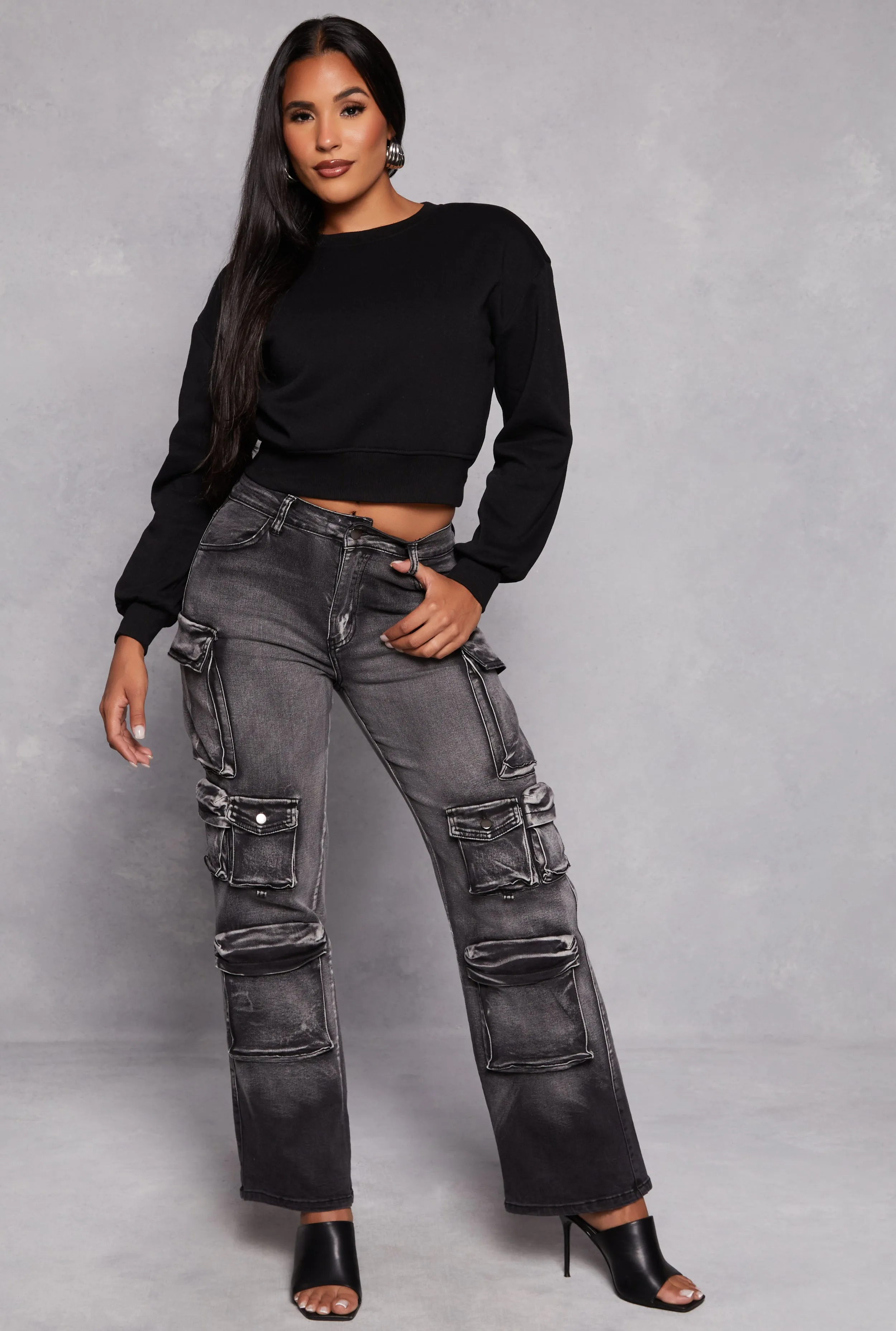 Solid Fleece Pullover Sweatshirt sold by Rainbow product image thumbnail 2