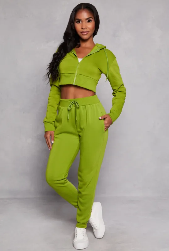 Fleece High Waisted Drawstring Joggers sold by Rainbow