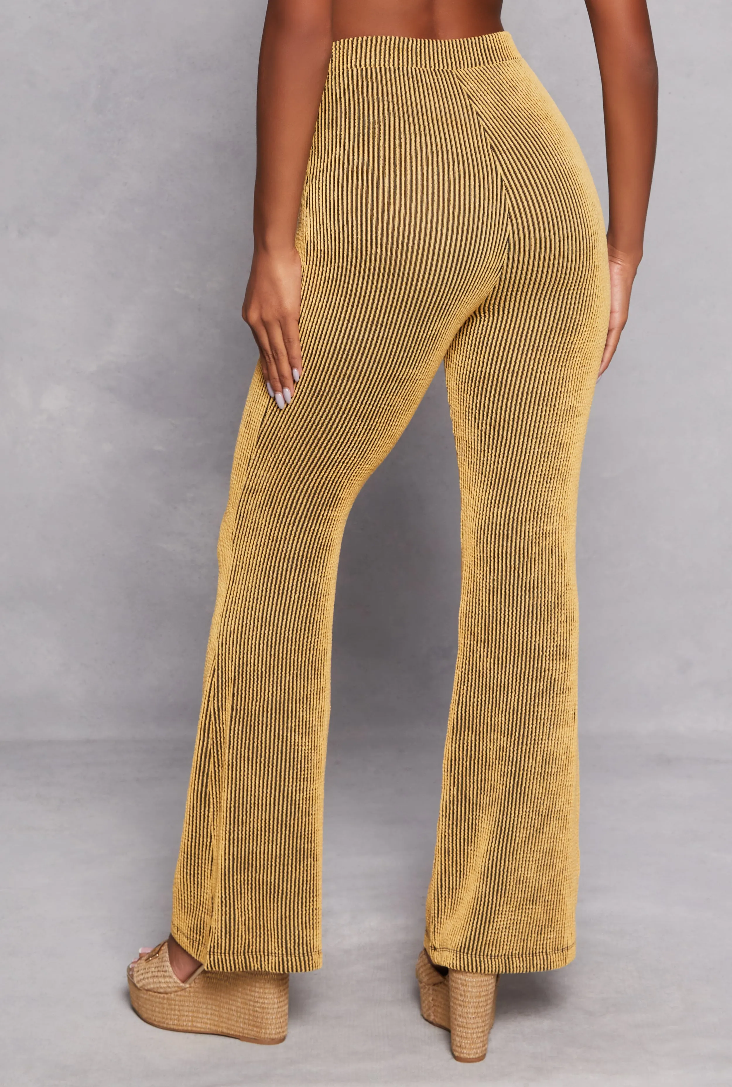 Textured Ribbed Knit High Waist Pants sold by Rainbow product image thumbnail 3