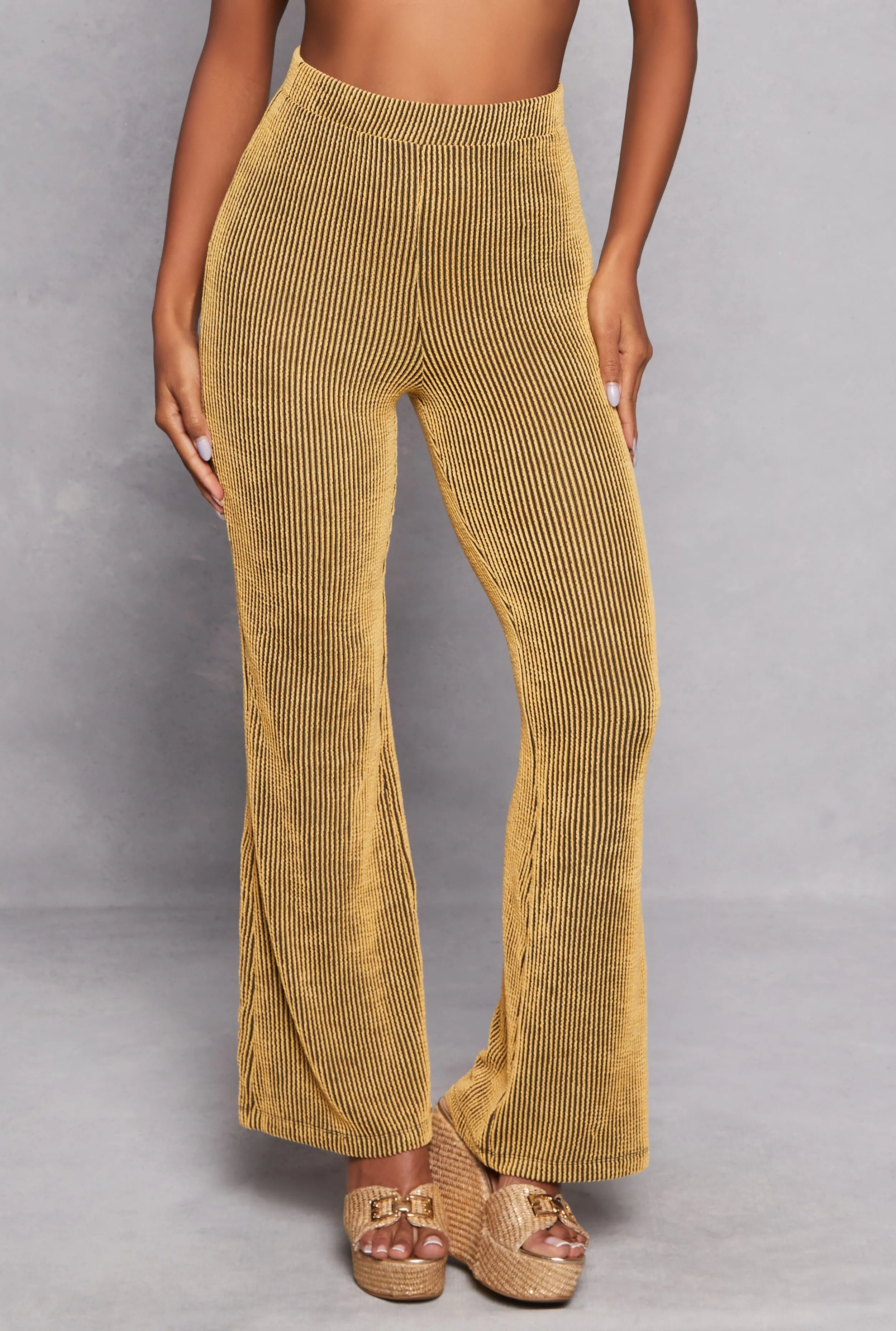 Textured Ribbed Knit High Waist Pants sold by Rainbow product image thumbnail 2