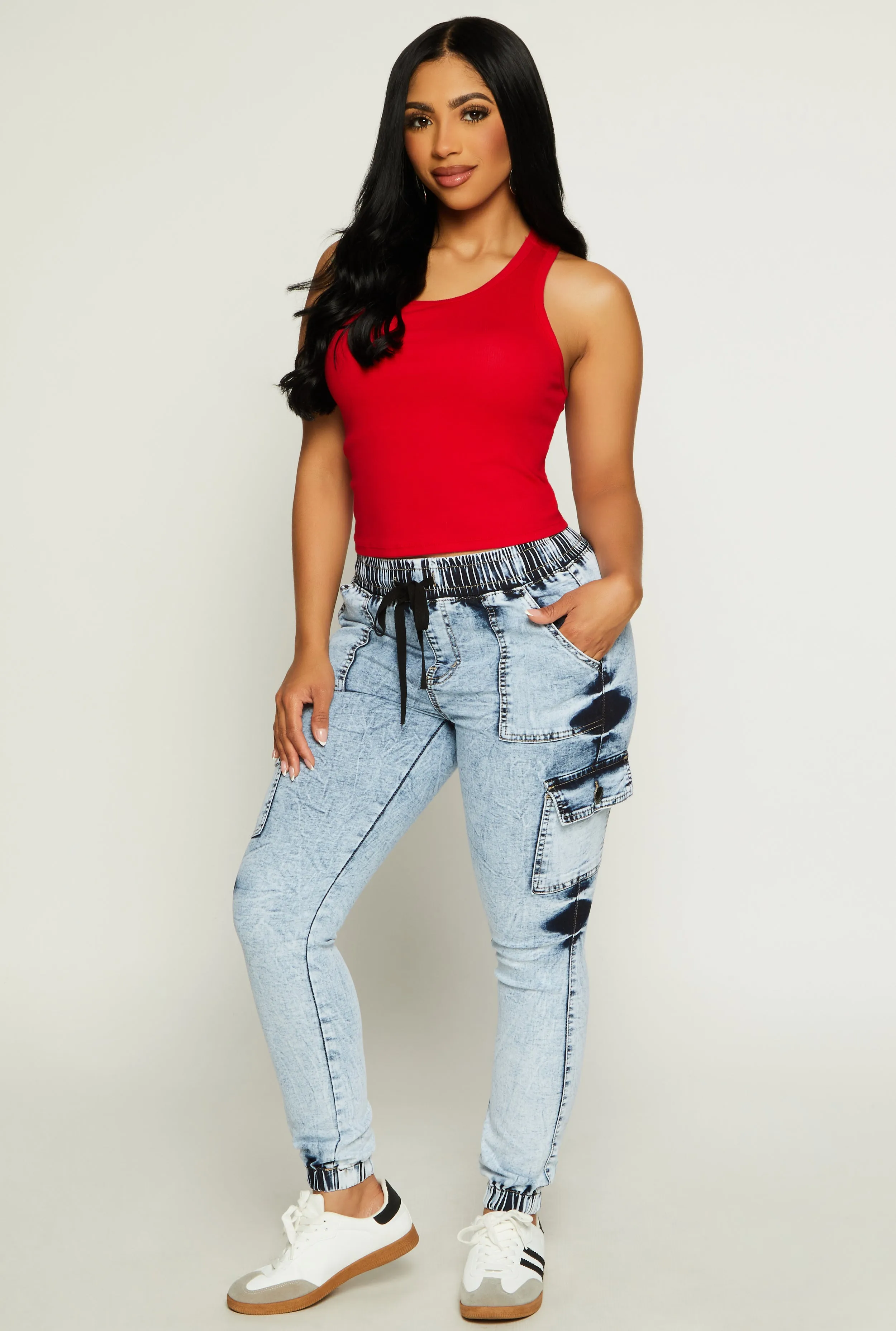 VIP Denim Drawstring Cargo Joggers sold by Rainbow