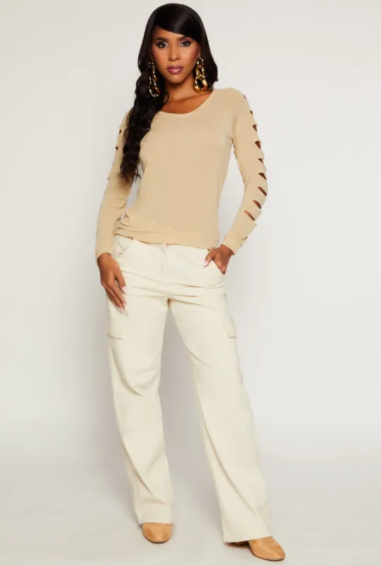 Laser Cut Long Sleeve Top sold by Rainbow
