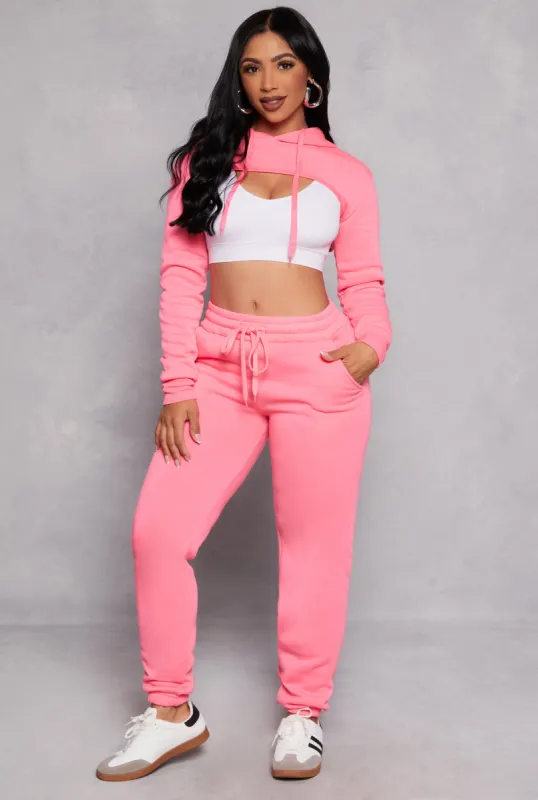 Fleece Drawstring High Waisted Sweatpants sold by Rainbow