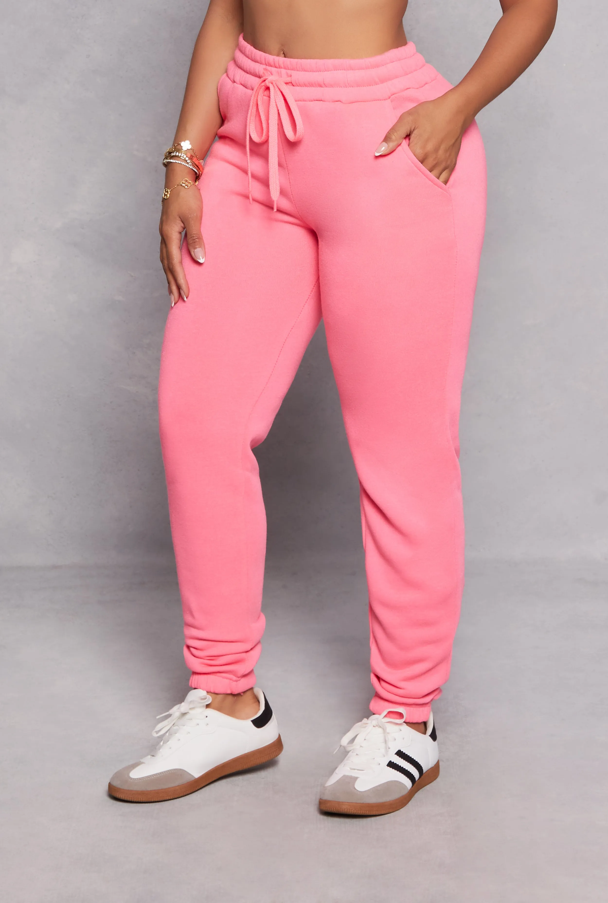 Fleece Drawstring High Waisted Sweatpants sold by Rainbow product image thumbnail 2