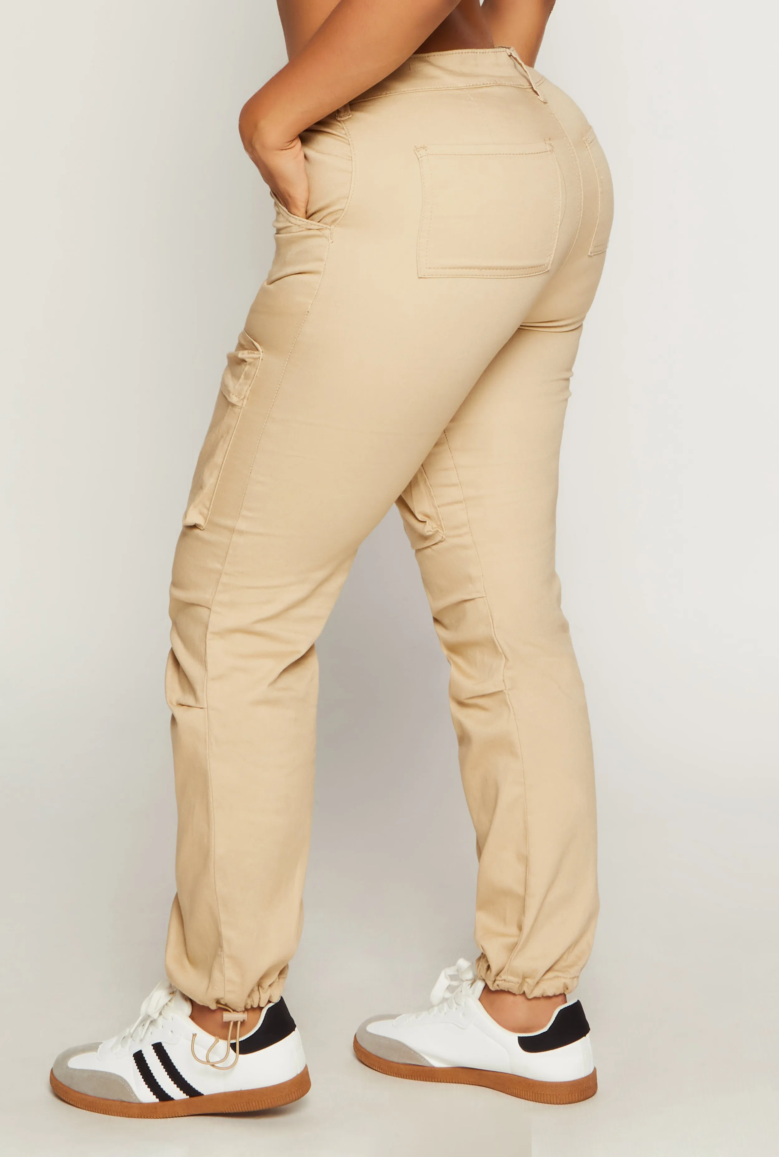 VIP Solid High Waist Cargo Joggers sold by Rainbow product image thumbnail 3