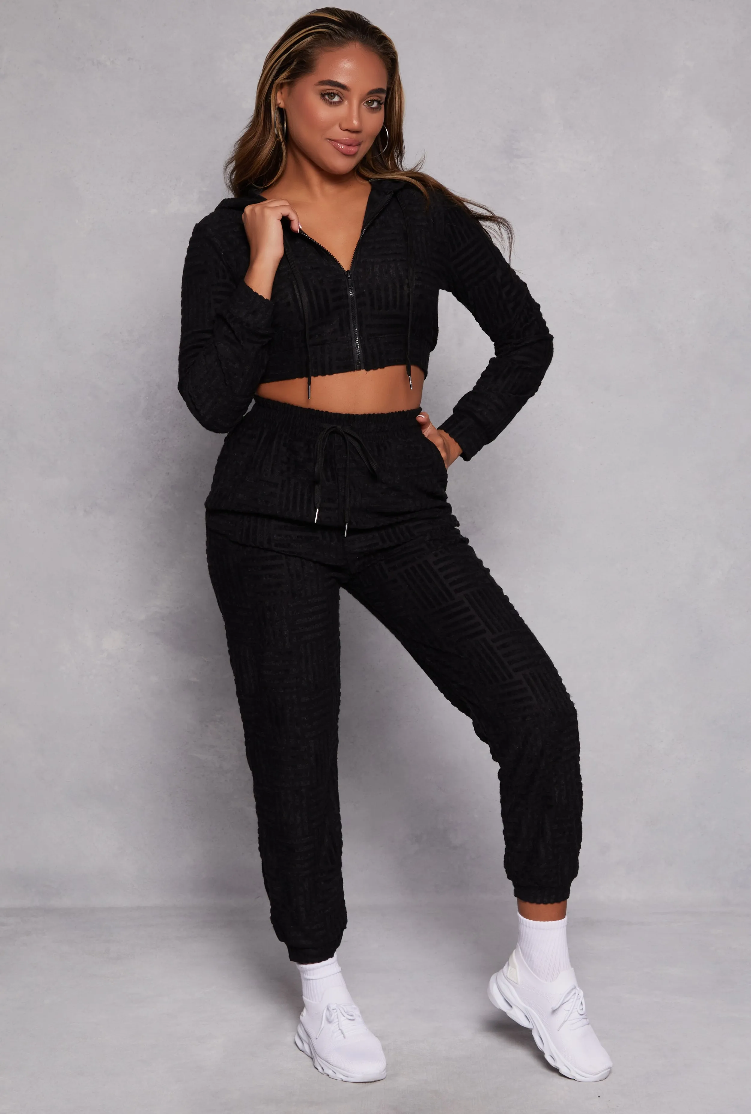 Chenille Patterned Front Zip Hoodie sold by Rainbow product image thumbnail 2