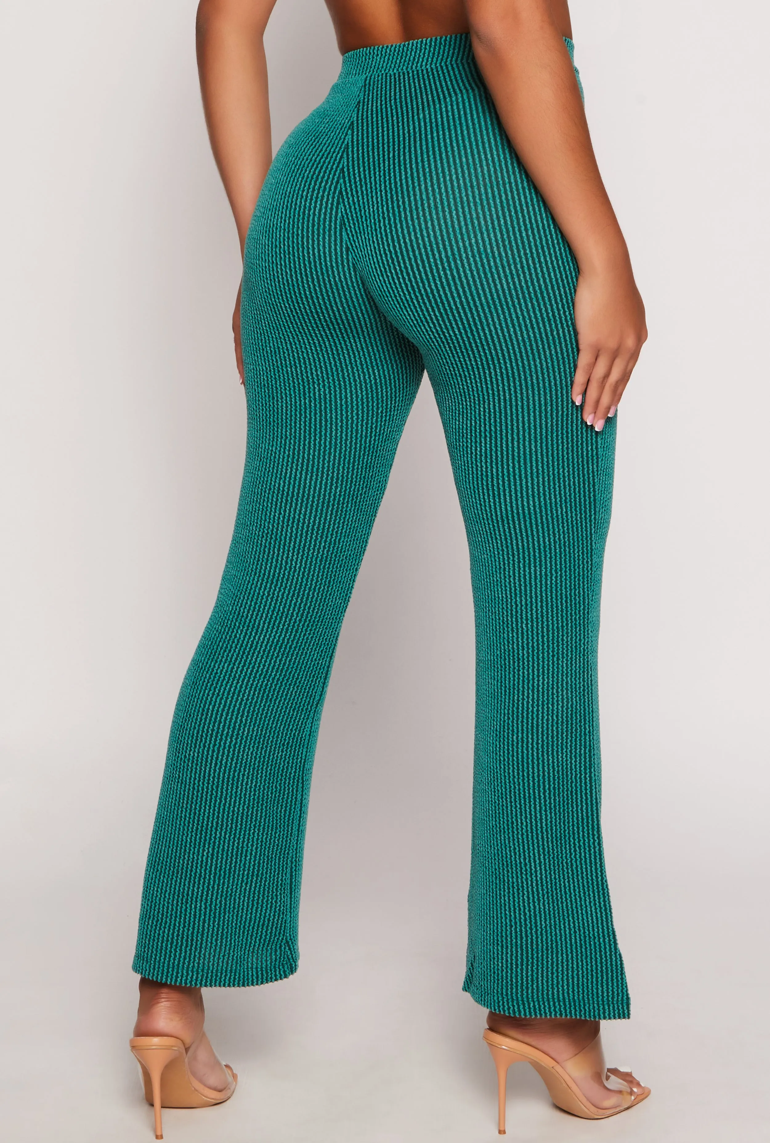 Textured Ribbed Knit High Waist Pants sold by Rainbow product image thumbnail 3