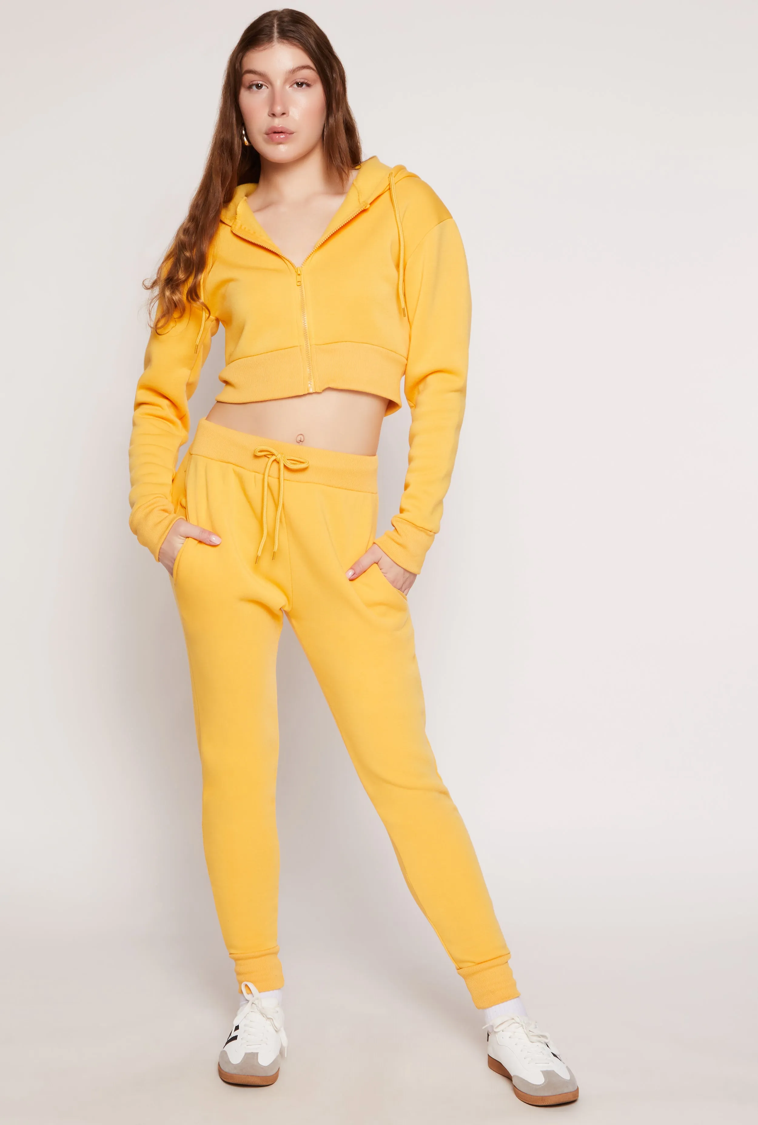 Fleece High Waisted Drawstring Joggers sold by Rainbow