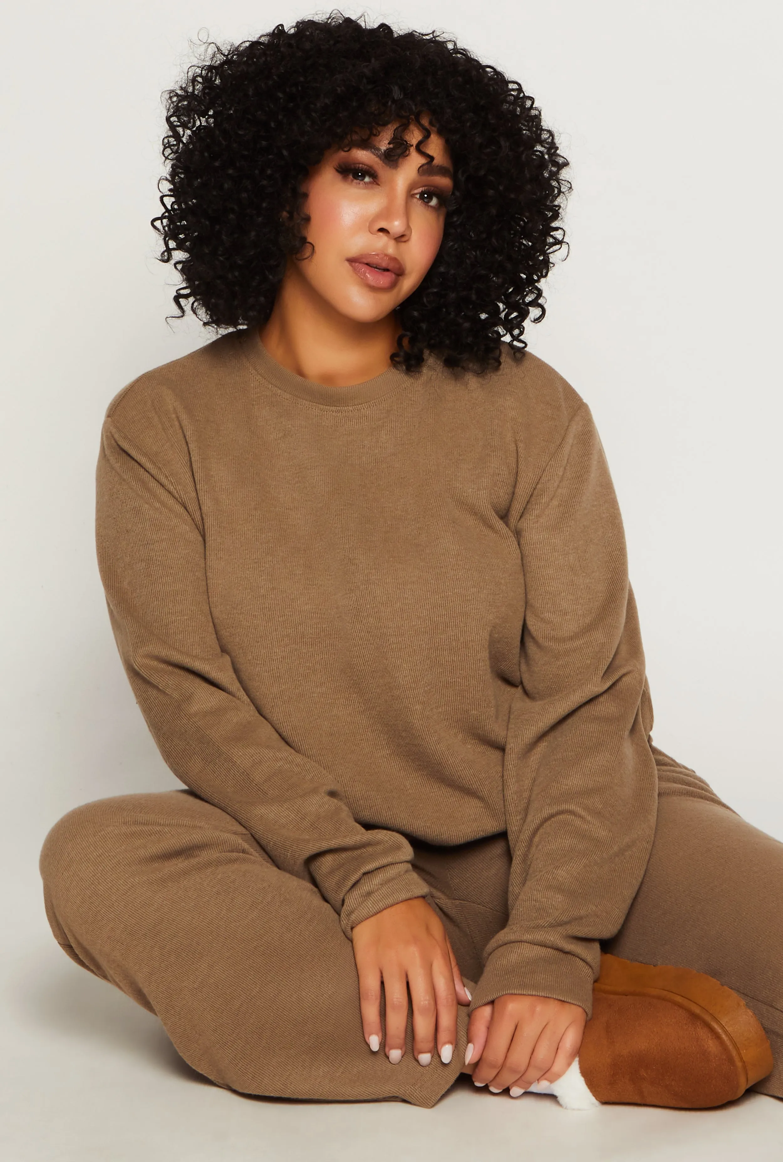 Plus Size Brushed Knit Crew Neck Sweatshirt sold by Rainbow product image thumbnail 2