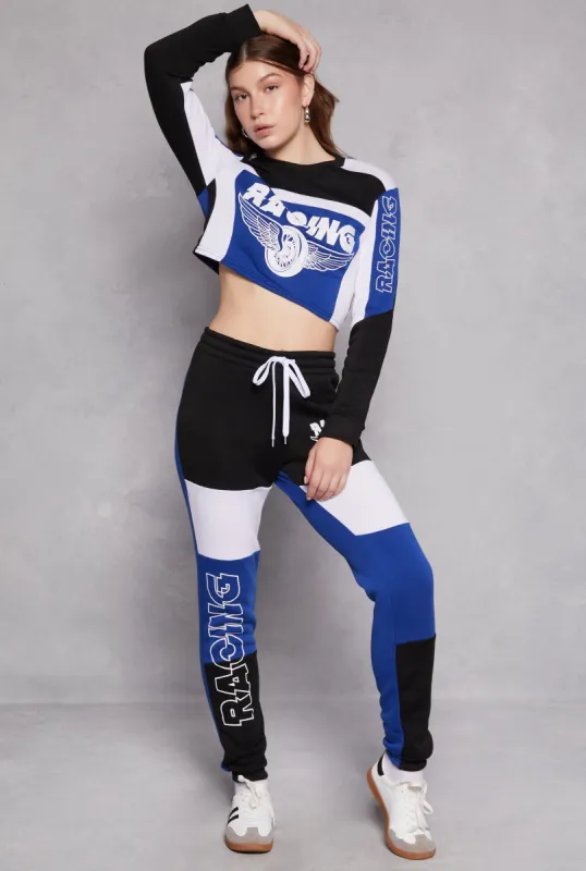 Racing Graphic Drawstring Sweatpants sold by Rainbow