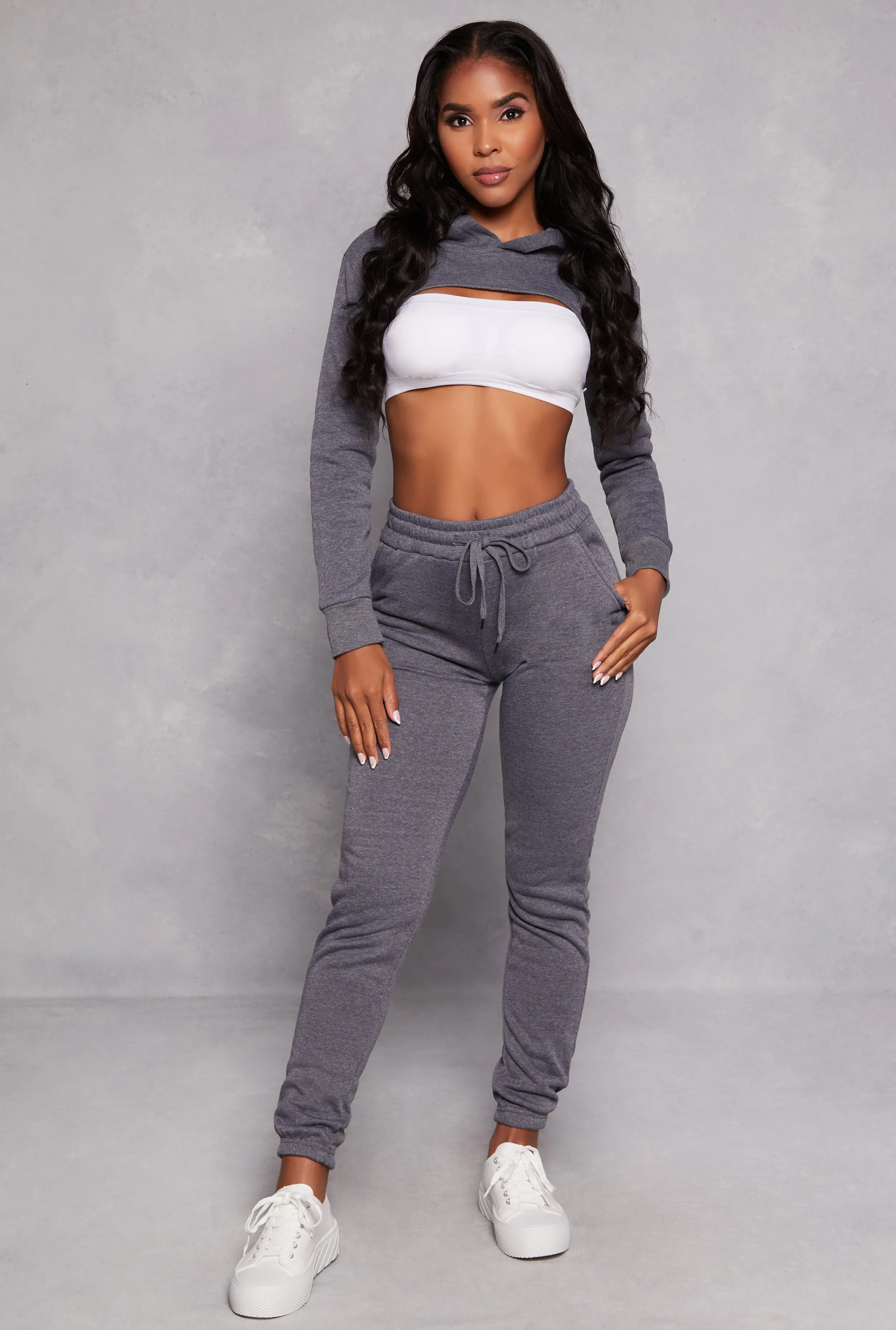 Fleece Drawstring High Waisted Sweatpants sold by Rainbow