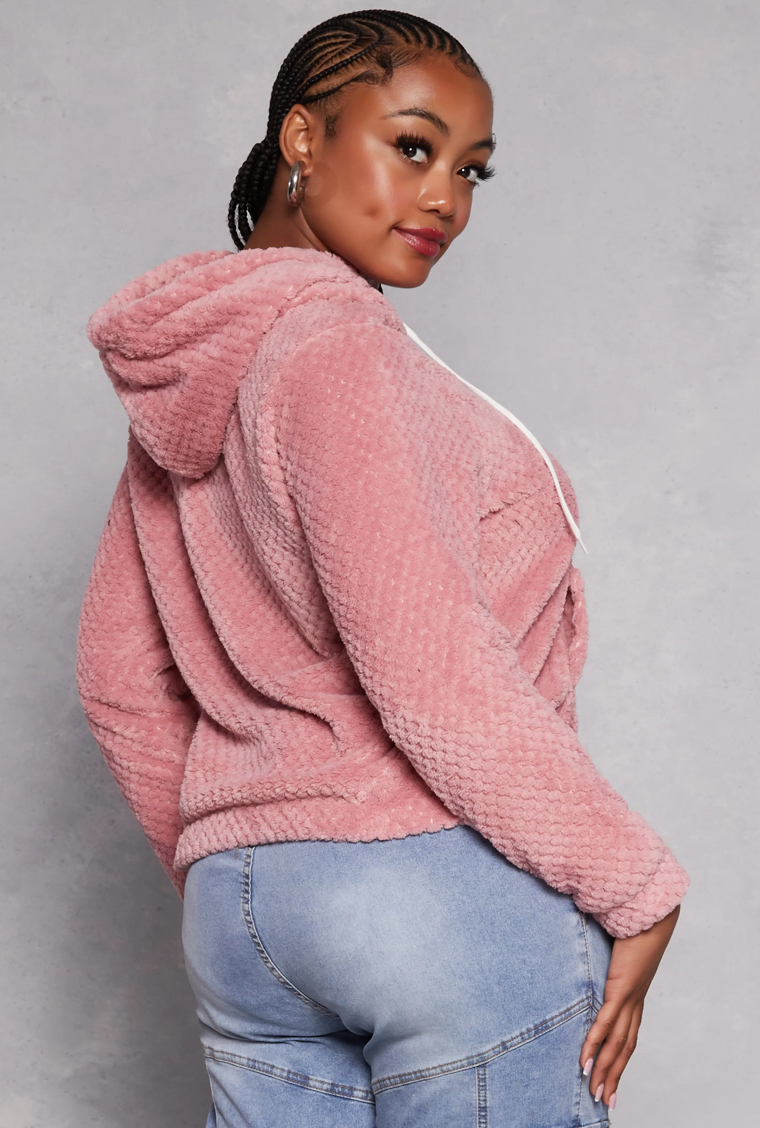 Plus Size Quilted Plush Pullover Hoodie sold by Rainbow product image thumbnail 3