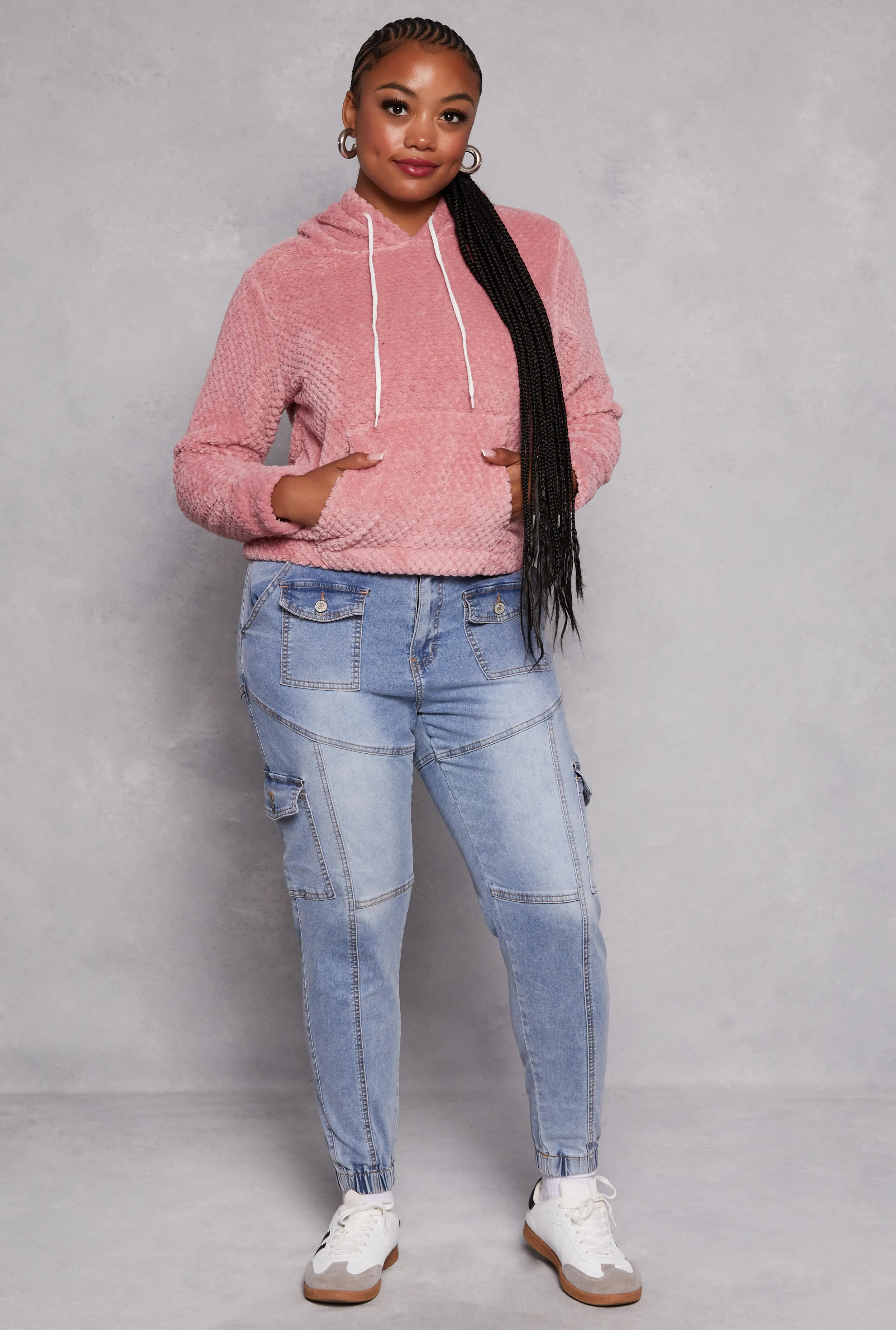 Plus Size Quilted Plush Pullover Hoodie sold by Rainbow product image thumbnail 2