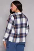 Plus Size Plaid Flap Detail Flannel Shacket sold by Rainbow