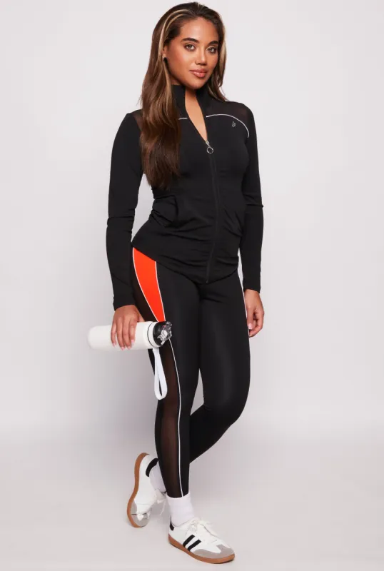 Mesh Side Detail High Waisted Leggings sold by Rainbow