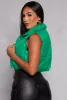 Daisy Snap Button Zip Front Cropped Puffer Vest sold by Rainbow