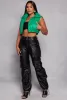 Daisy Snap Button Zip Front Cropped Puffer Vest sold by Rainbow