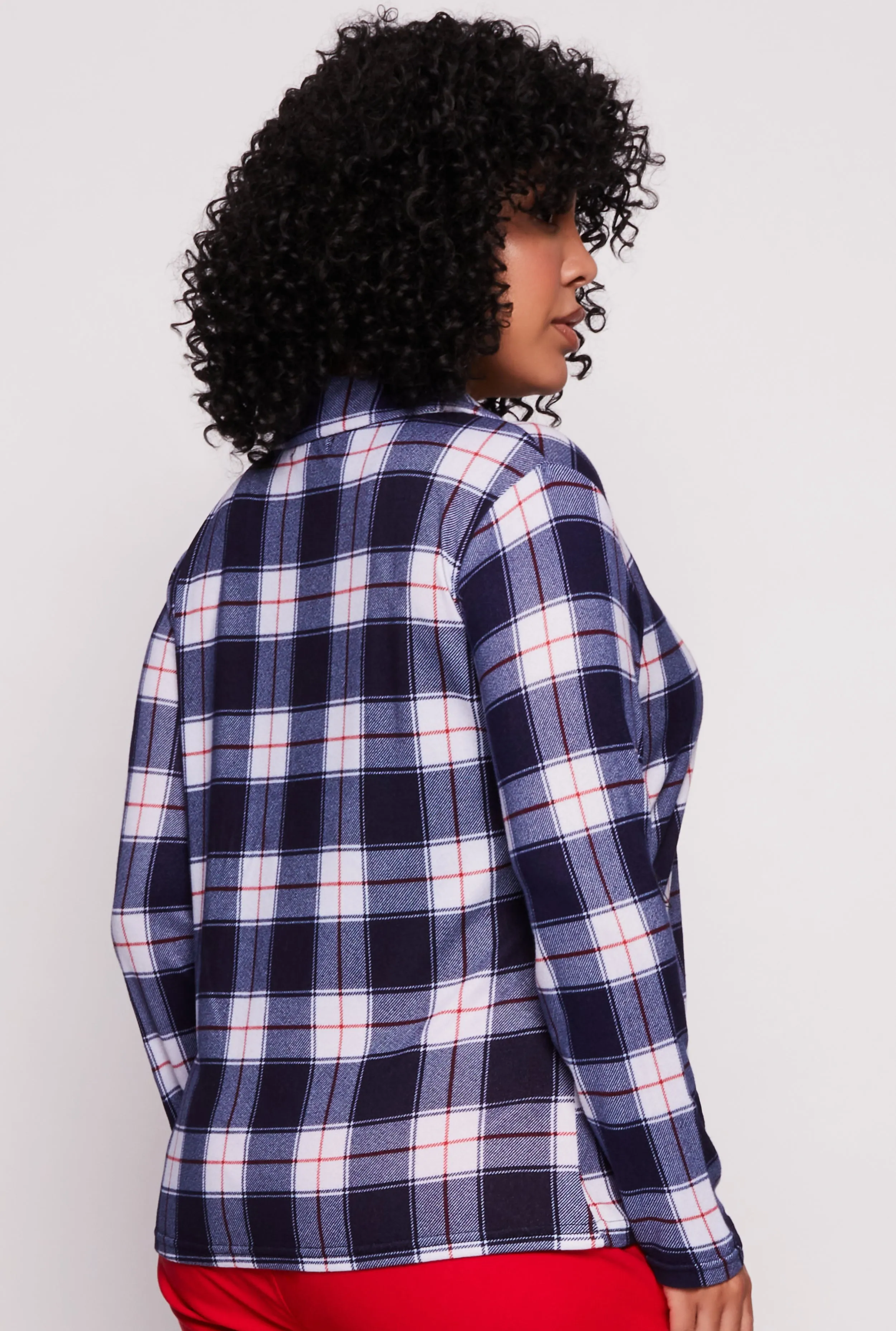Plus Size Plaid Button Front Shirt sold by Rainbow product image thumbnail 3