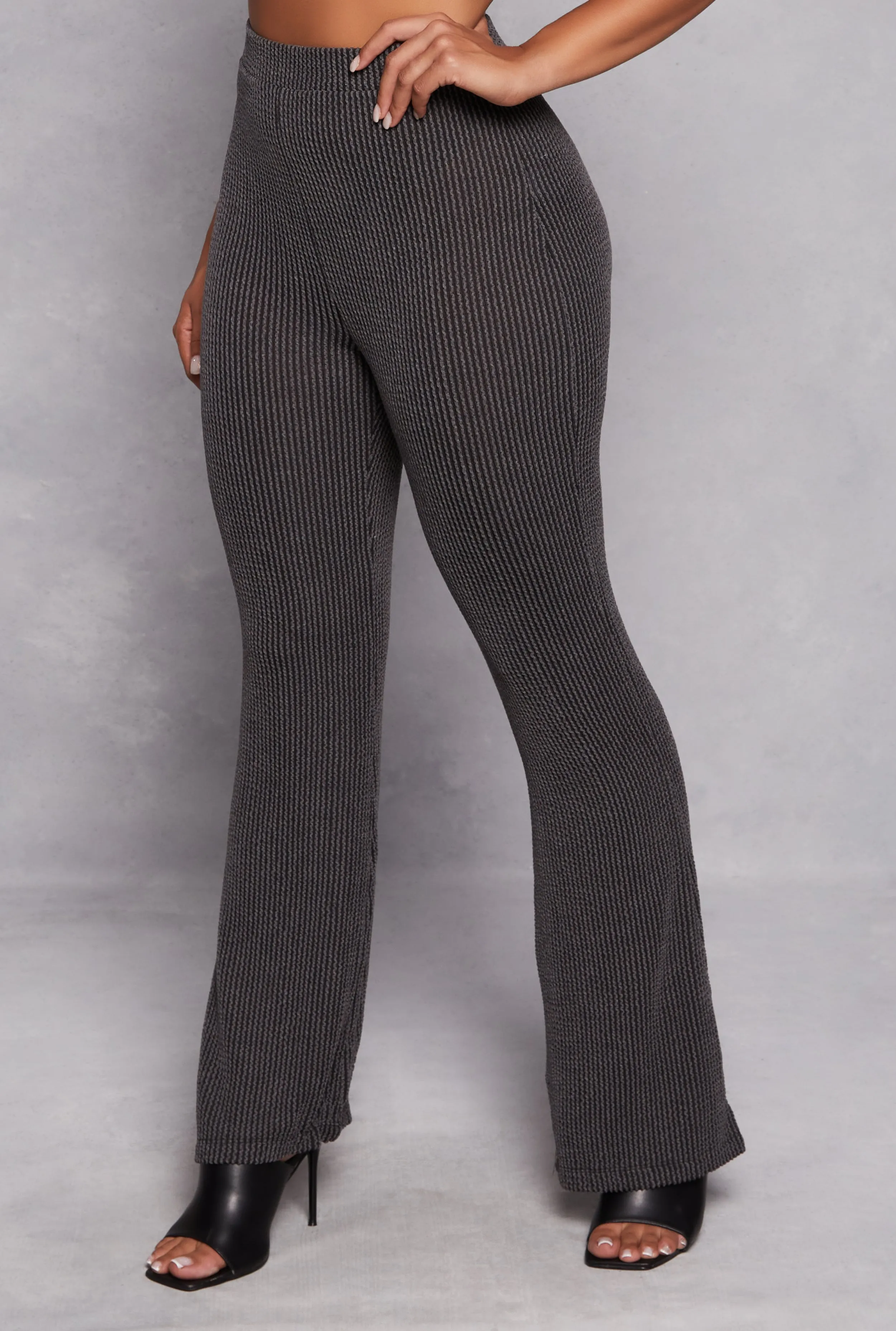 Textured Ribbed Knit High Waist Pants sold by Rainbow product image thumbnail 2