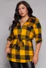 Plus Size Buffalo Plaid Half Zip Tunic Top sold by Rainbow