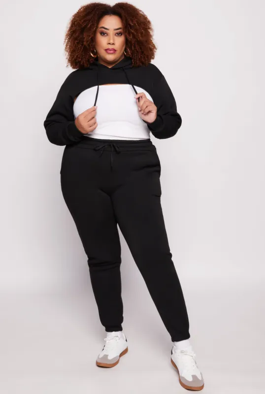 Plus Size Fleece High Waist Sweatpants sold by Rainbow