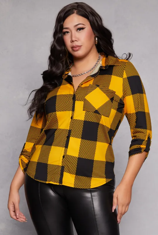 Plus Size Buffalo Plaid Shirt sold by Rainbow