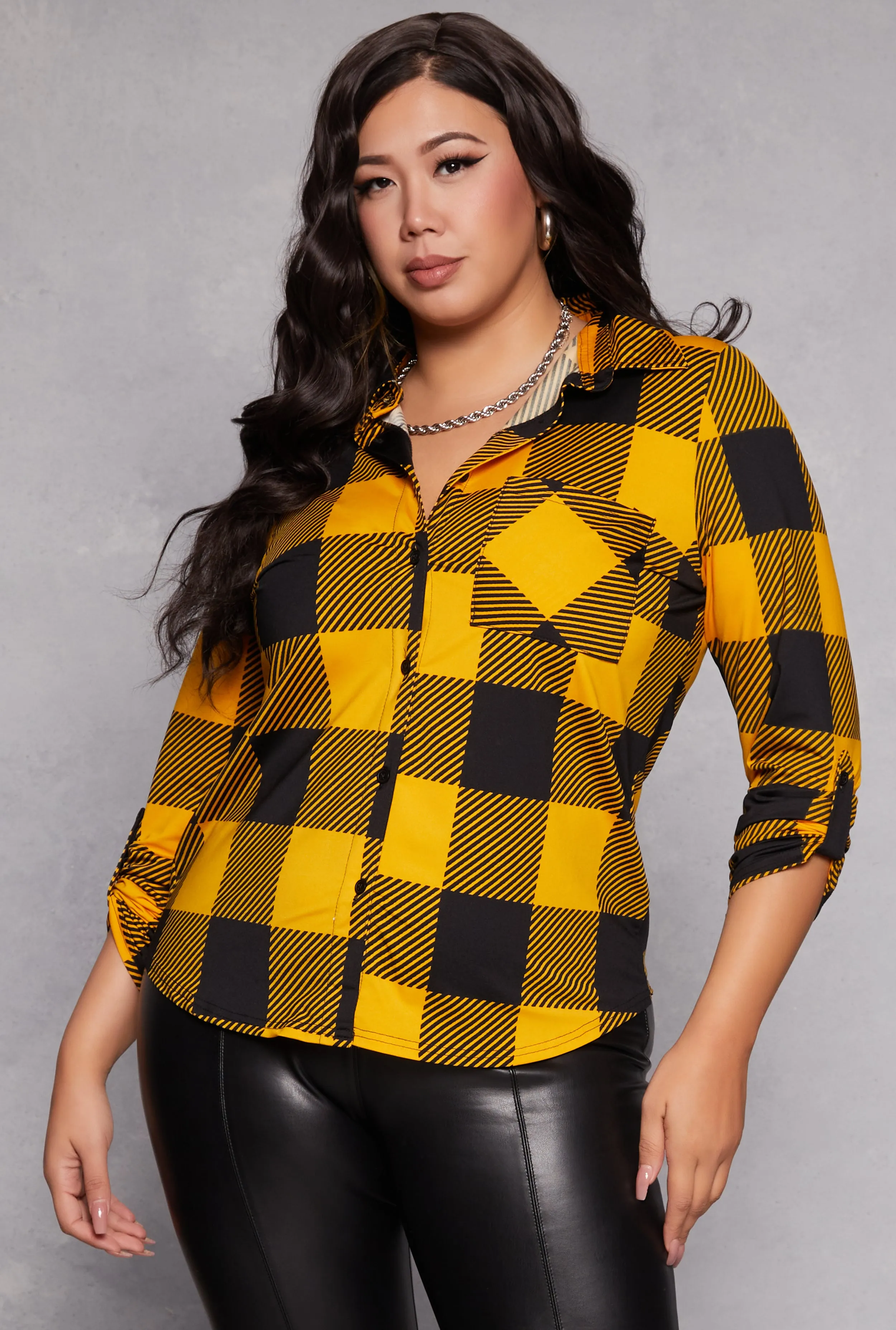 Plus Size Buffalo Plaid Shirt sold by Rainbow
