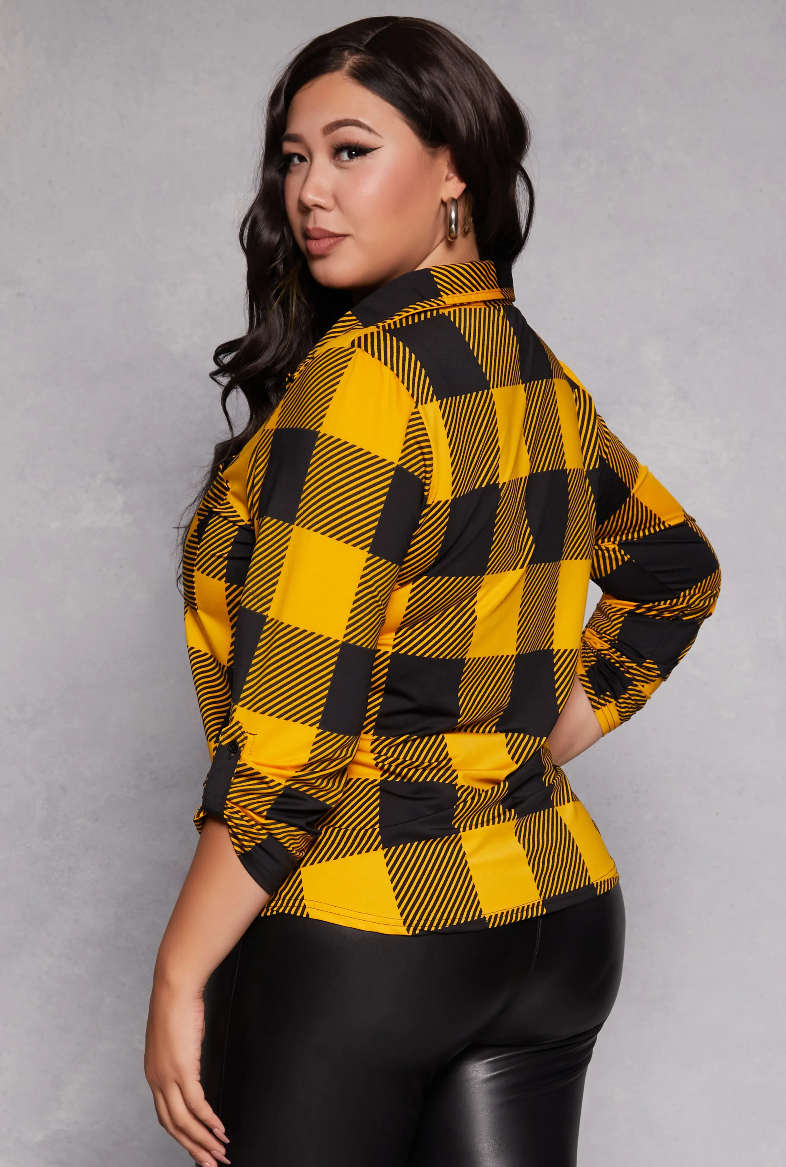 Plus Size Buffalo Plaid Shirt sold by Rainbow product image thumbnail 3